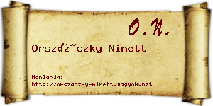 Orszáczky Ninett névjegykártya
